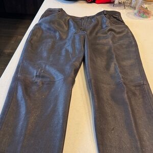 Elegant Black Leather Dress Pants for Men great look for casual or dress.